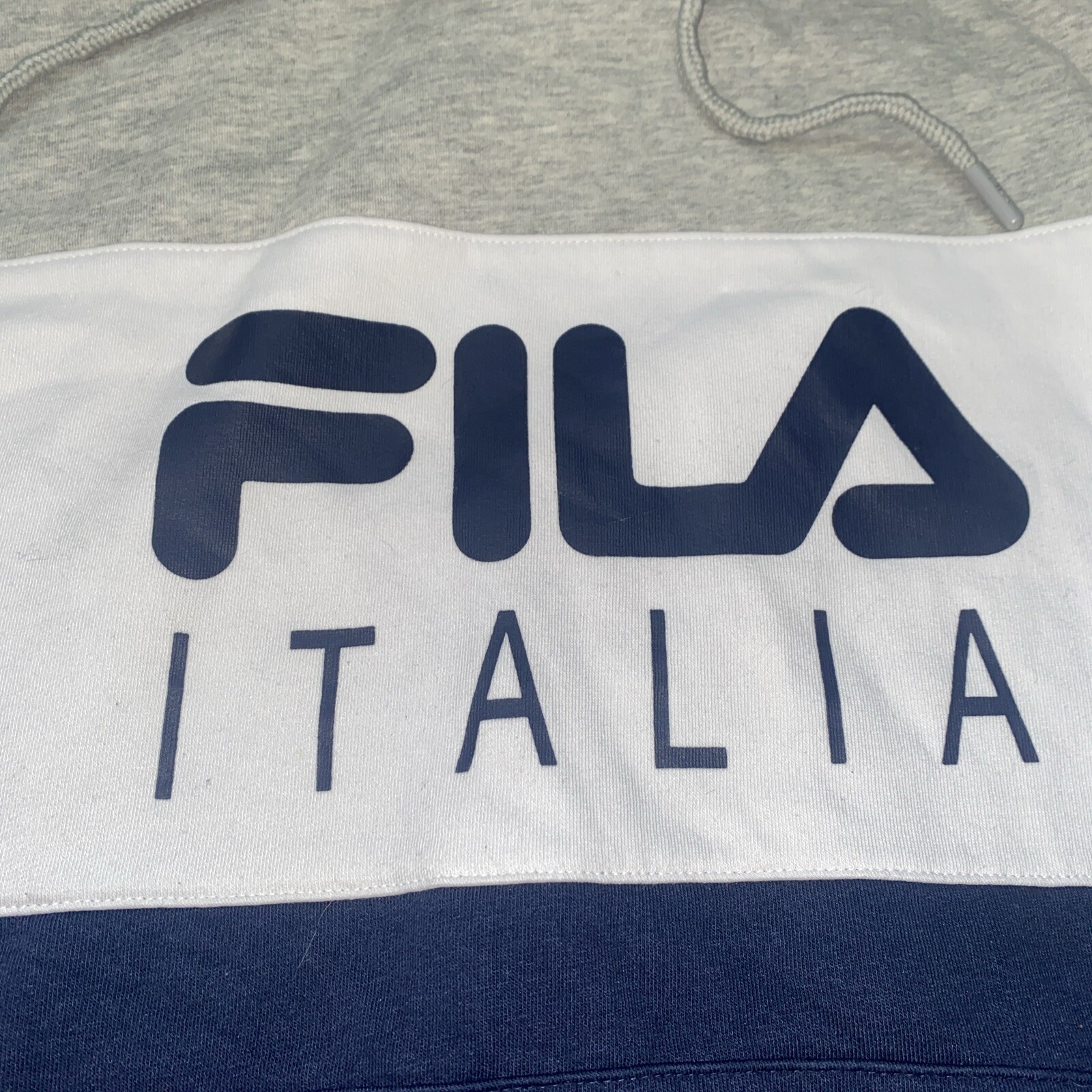Felpa con cappuccio Fila Uomo Small Italia Blu Grigio Bianco Felpa con cappuccio Adulto Top