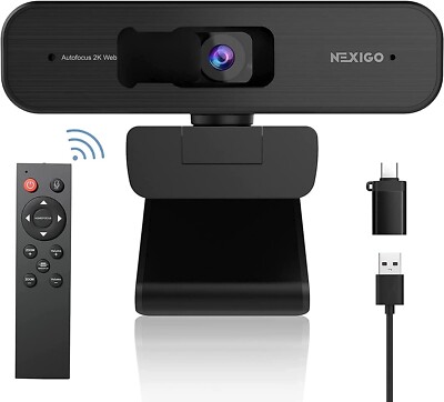 NexiGo Zoom Certified, N940P 2K Zoomable Webcam with Remote and Softwaresteuerung