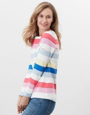 Joules Womens Harbour Long Sleeve Jersey Top - Multi Colour Stripe