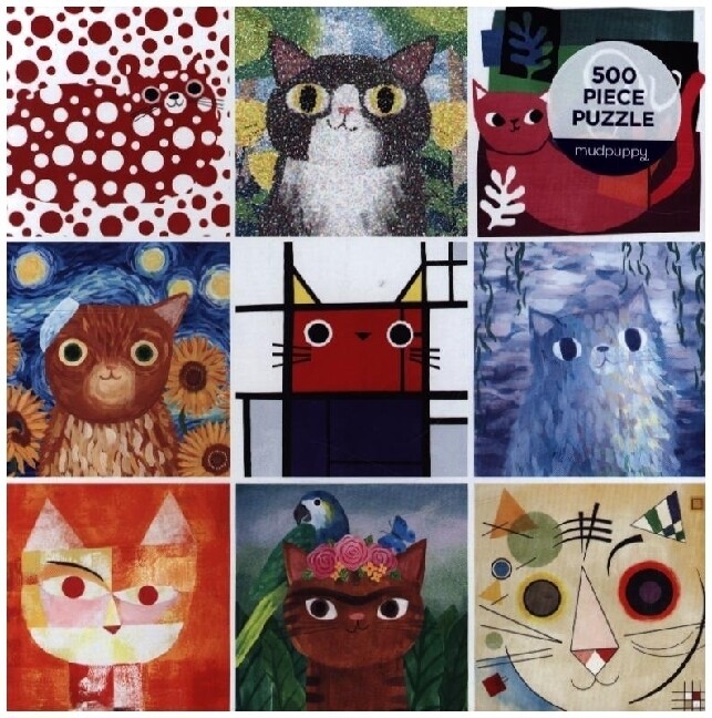 Thumbnail - Artsy Cats 500 Piece Family Puzzle | Angie Rozelaar | Spiel | Englisch