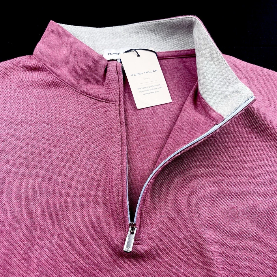 Peter Mill Crown Comfort Tri Blend Quarter Zip Sweater Radish Large $150 - Image 3 of 4