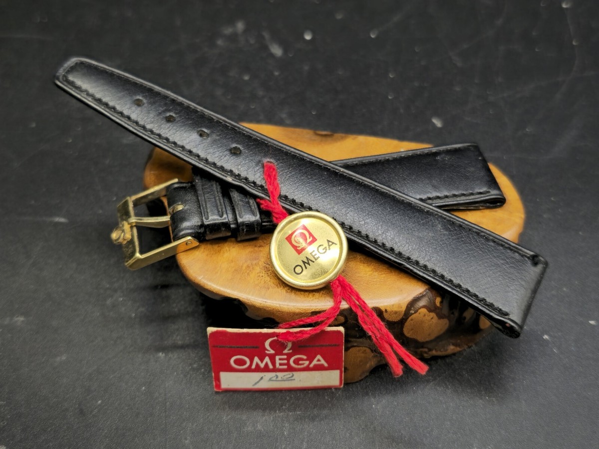 Vintage OMEGA 19mm NOS 1960's Leather Rare Band W/ Original Buckle