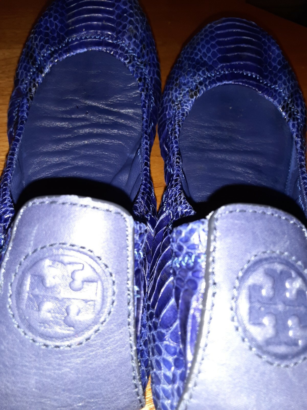 Tory Burch Blue Python Snakeskin Ballet Flat Sz 7… - image 9