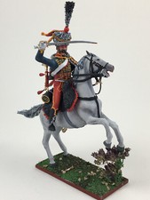 Painted French hussar figure 60 mm 1/30, Napoleonic metal miniature VID SOLDIERS
