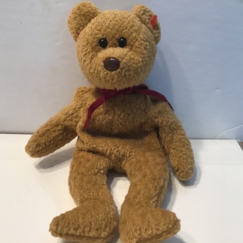Retired Curly Ty Beanie Baby Brown Nose 1993 Pellets Vintage - Picture 2 of 7