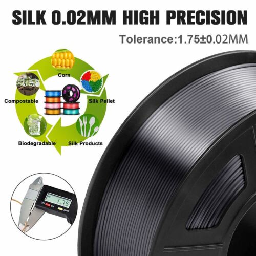 Sunlu SILK 3D Printer Filament 1.75mm SILK Black 1kg/Spool +/-0.02mm No Bubbles - Picture 2 of 10