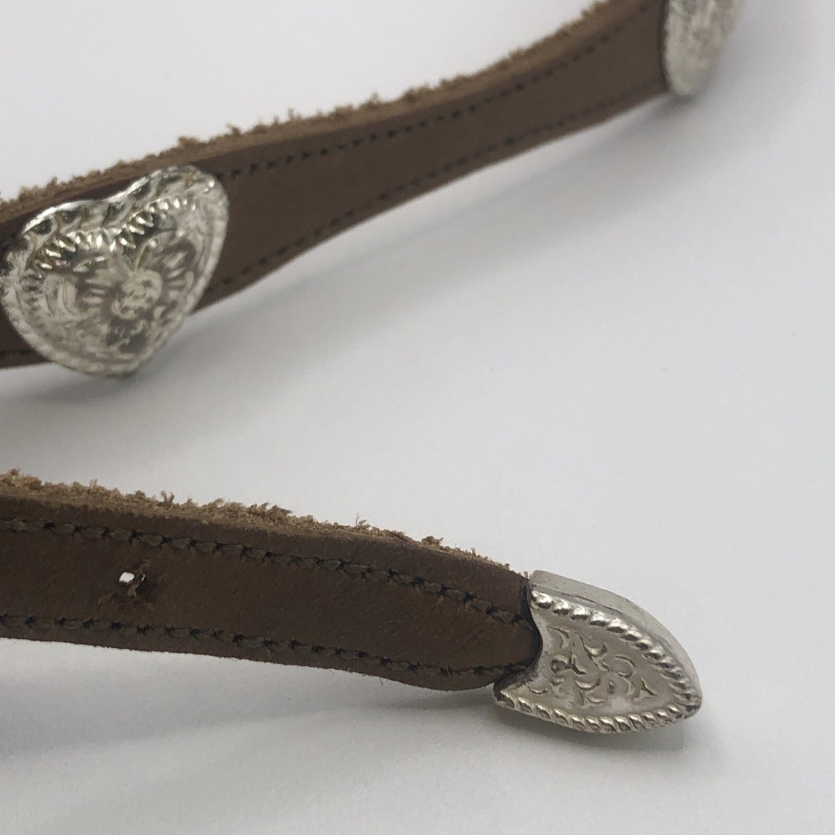 Western Belt with Heart Shaped Conchos Womens XL Brown and Tan Silver Buckle Shyanne Women main image 2
