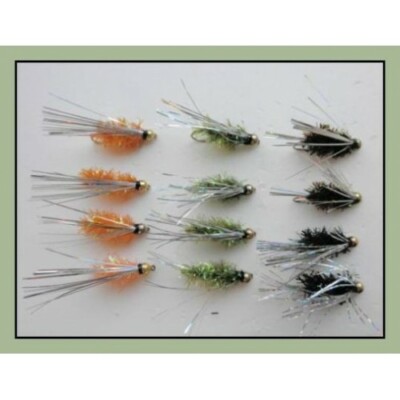 Choice of Sizes Gold Head Buzzers 6 Pack Yellow Sight Bob Killers Trout Flies