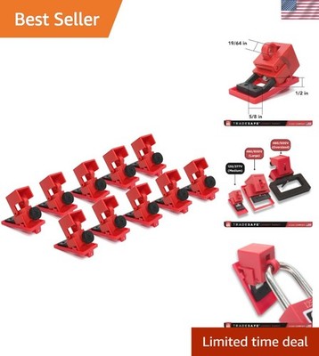 10 Pack Single Pole Circuit Breaker Lock - OSHA Compliant Safety Tools