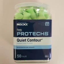50 Pair Moldex Flents Protechs Quiet Contour Foam Ear Plugs 33 NRR Made in USA