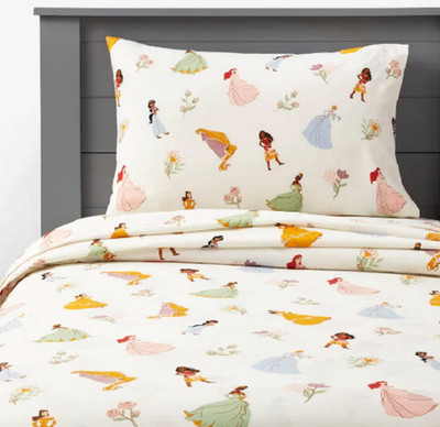 Disney Princess Full Sheet Set 4 pc NWT Moana Ariel Belle Cinderella Tiana 