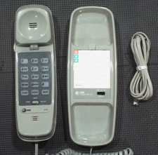 ATT 210 Trimline Corded Phone Wall-Mountable Desk Model Gray