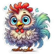 Smiling Chicken - Vinyl Decal Sticker - Car Window Laptop - 335