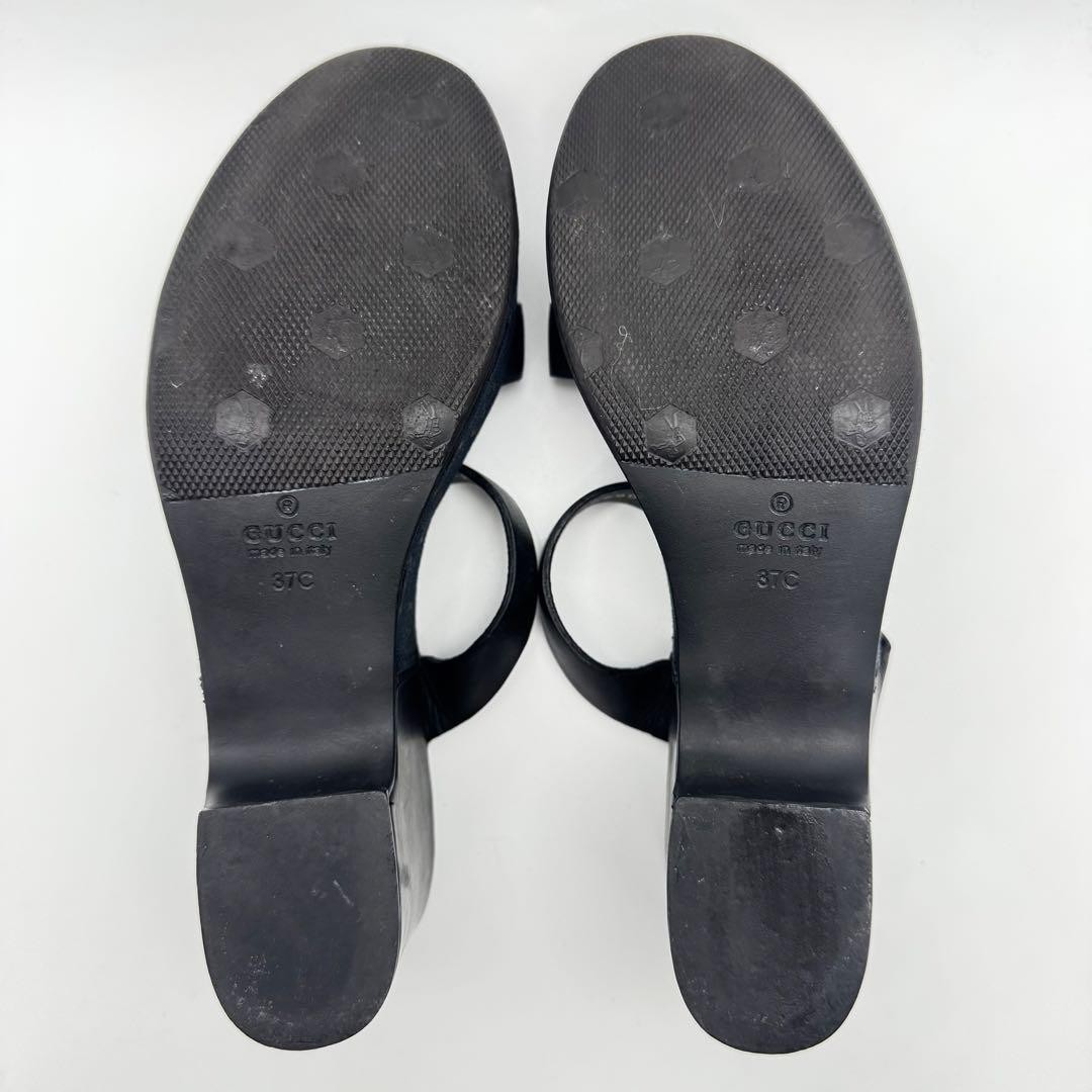 GUCCI Mules Sandals Heel GG Leather Black EU37/US7 116129c thumbnail 6