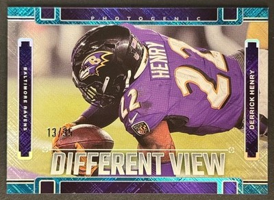 Derrick Henry 2025 Panini Photogenic #9 Different View Teal Shimmer /35 Ravens