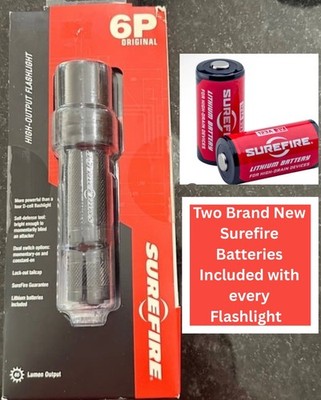 SureFire 6P Original Flashlight - SEALED NEW OLD STOCK w/ 2 Fresh SF Batteries