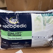 SERTAPEDIC Extra FIRM PILLOWS 2 each STD SIZE HYPOALLERGENIC MACHINE WASHABLE