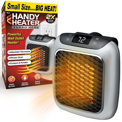 Ontel Handy Heater Turbo Wall Outlet Plug In   Pack of 1, Heat 