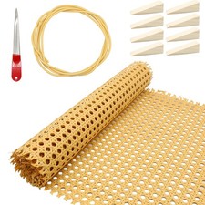 Rattan Repair Kit Includes 14 in X 7.2ft Rattan Cane Webbing Roll, Spline, Wo...