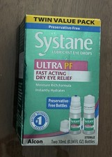 Systane Ultra PF Twin Pack Eye Drops. 2 10mL Bottles. EXP: JAN 2027