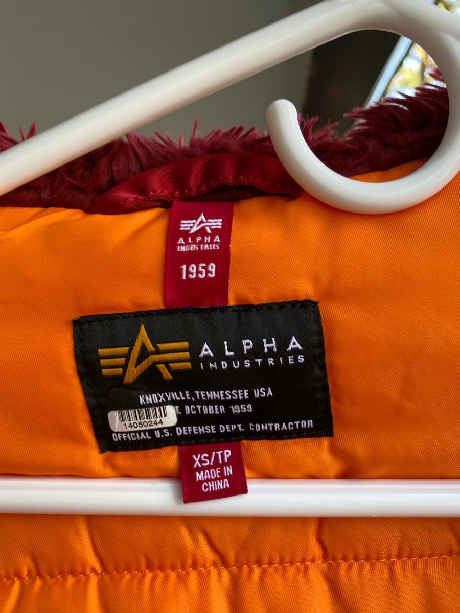 N2B PARKA ALPHA INDUS SMALL MAROON View 4