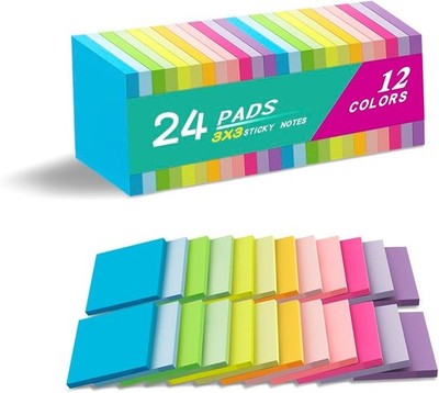 Post It Notes Pop-up, Sticky Notes, 3x3 Inches, Bright Colors Self-st (24 Pads)