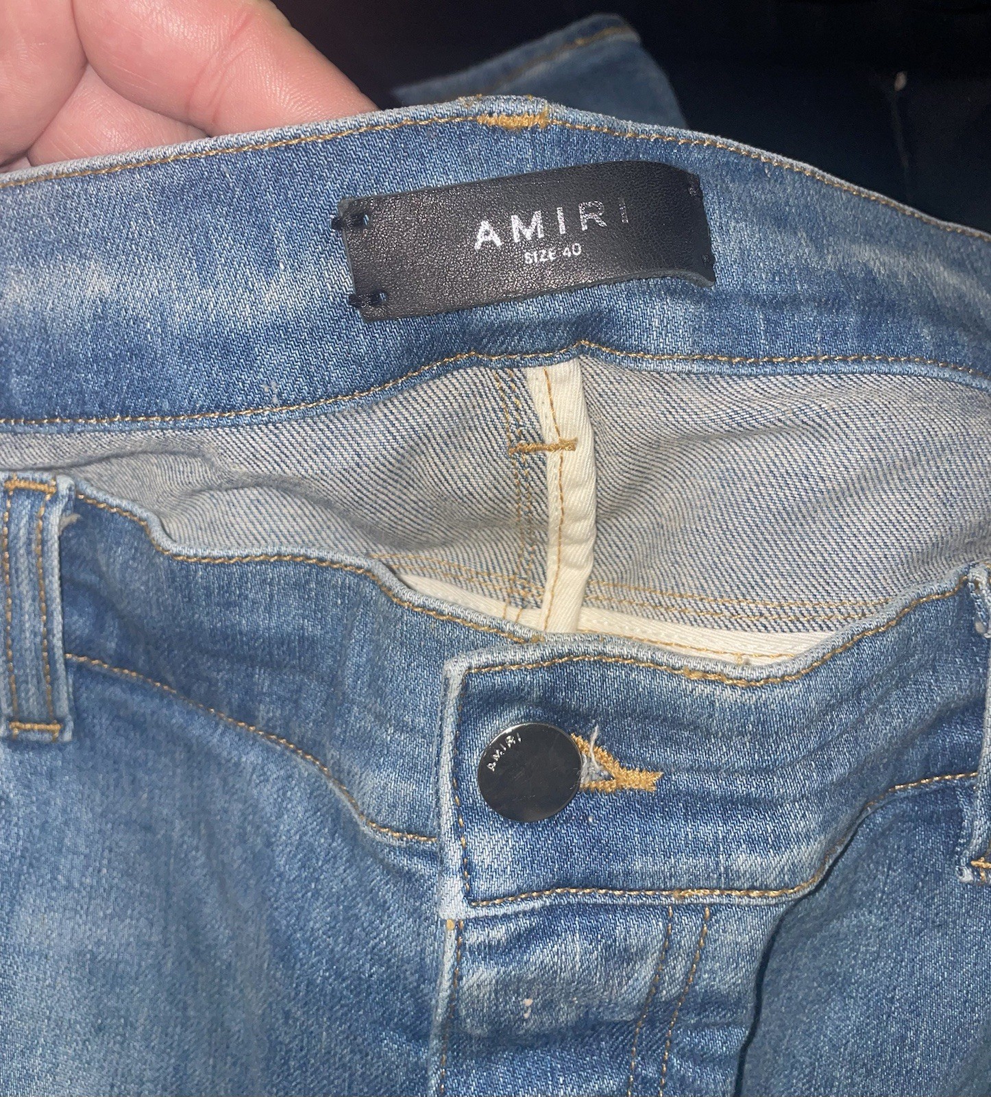 Mens AMIRI Jeans MX2 Clay Indigo Orange Plaid SIZE 40 w/Tags %100 AUTHENTIC