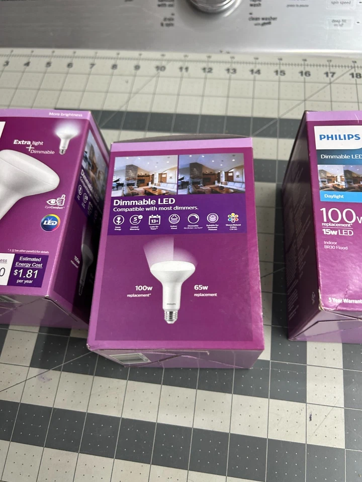 3-pack Philips 15W= 100 Watt Dimmable LED BR30 Flood Indoor Daylight Light Bulb - Image 4 of 4