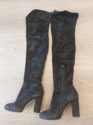 Ermanno Scervino Black Suede High Boots