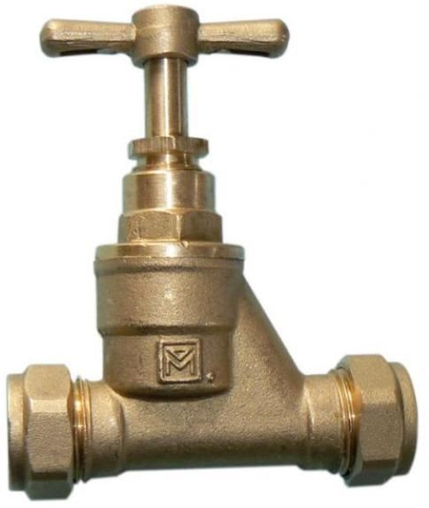 ODSUPPLIES - 15mm Brass Stopcock - Compression - Image 2