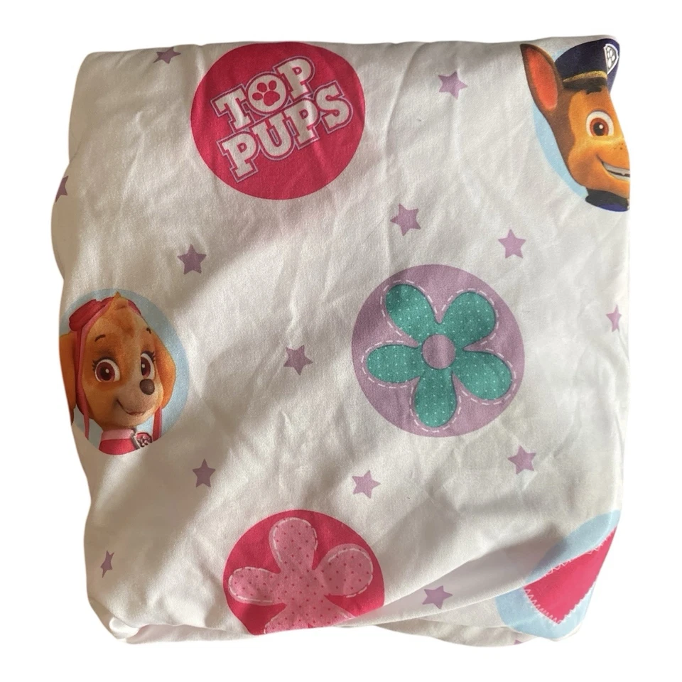 Nickelodeon PAW PATROL 3 piezas juego de sábanas dobles rosa funda de almohada plana ajustada Foto 3 de 4