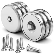 16Pack 40LBS Strong Magnets with Holes Neodymium Round Cup