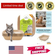 Water-Resistant Disposable Cat Litter Box Large 6-Pack - Perfect for Busy Homes