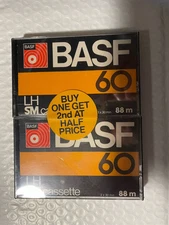 Vintage BASF 60 Minute Audio Cassette Tape 80’s Retro.