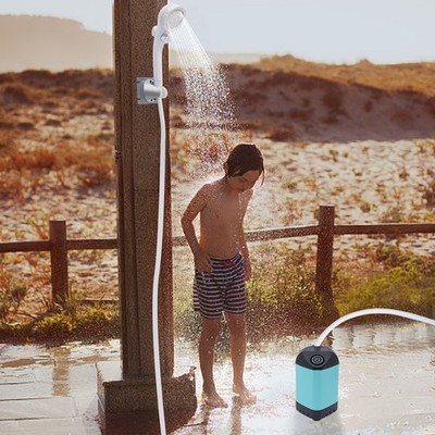 Camping Shower Digital Rechargeable Shower Pump 2-6L/min 4800mAh w/Hose Portable