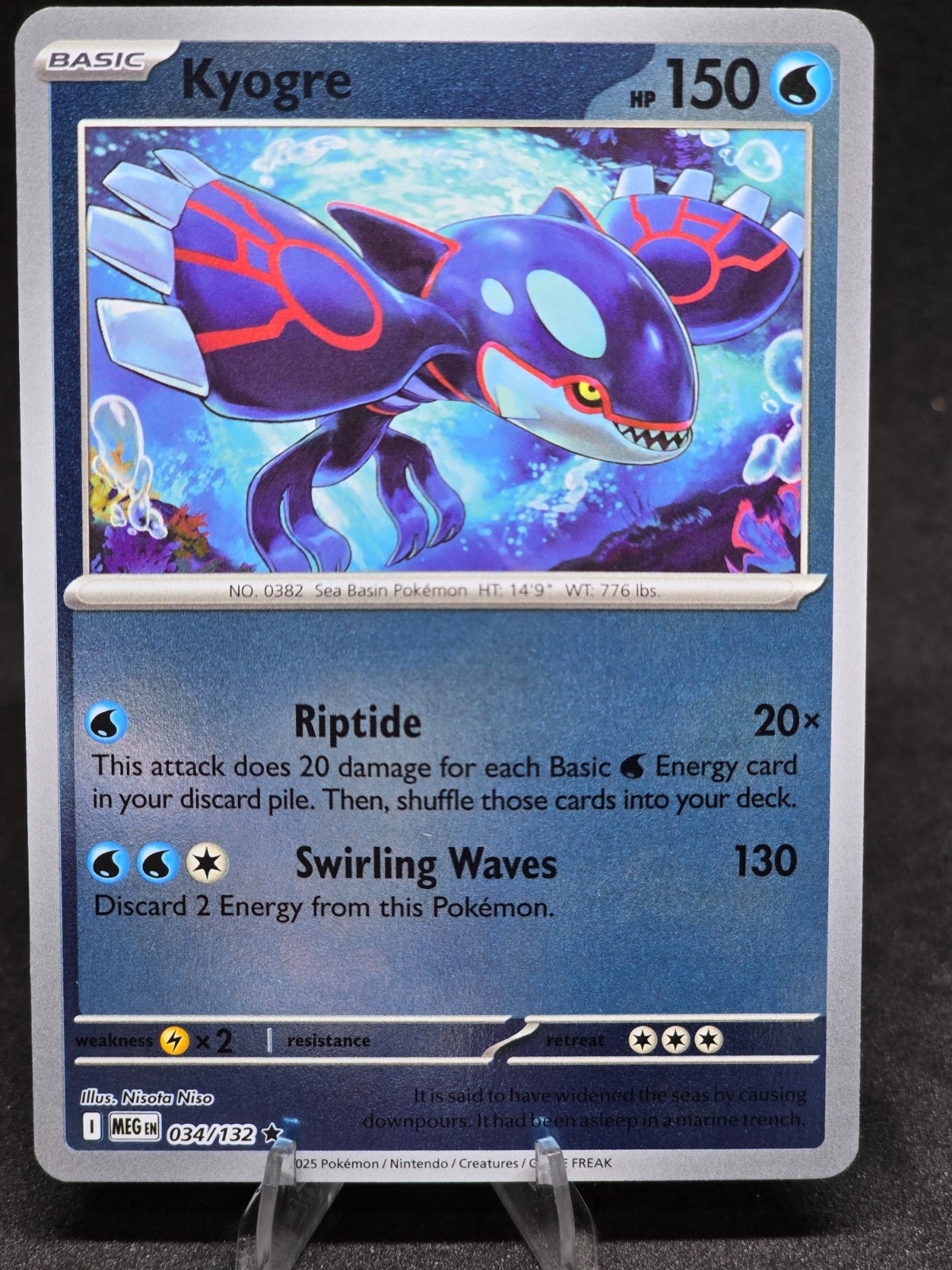 Pokémon TCG Kyogre 034/132 Mega Evolutions Reverse Holo Rare NM