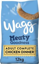 Wagg Meaty Goodness Complete Dry Adult Dog Food Chicken Dinner 12kg - Meaty Ing 1.71 per kilo