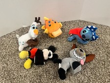 Bullsitoy Disney Cutie Cuff Plush Set Of 5 Mickey, Stitch, Lion King, Fish, Olaf
