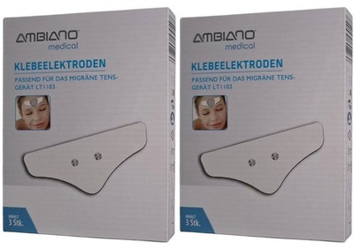 Ambiano Klebeelektroden für das Migräne Tens-Gerät LT1103 2x 3er Pack