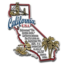 California Information State Magnet by Classic Magnets, 2.8" x 3.3"