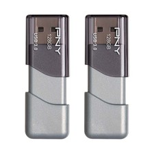 PNY 128GB Turbo Attaché 3 USB 3.0 Flash Drive, Silver (Pack of 128GB,