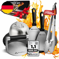 Burger Smasher,Smash Burger Set 5TLG. Aus Edelstahl,Smash Burgerpresse, Burgergl