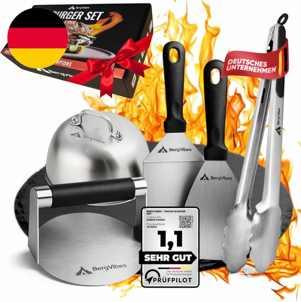Burger Smasher,Smash Burger Set 5TLG. Aus Edelstahl,Smash Burgerpresse, Burgergl-image