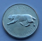 1967 Canada Centennial Silver Quarter 25 cents - Lynx  - HIGH GRADE