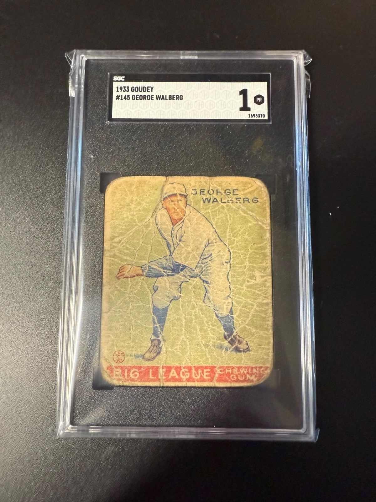 1933 Goudey Baseball #145 George Walberg SGC 1