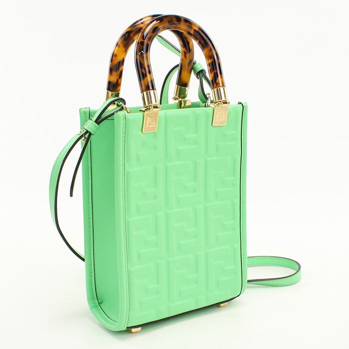 Used Good condition FENDI Handbag 8BS051 Sunshine Shopper Mini 2WAY Women's Gree
