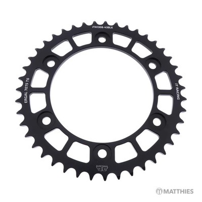 Kettenrad Teilung 520 Zähne 43 Alu schwarz JT JTA1308.43BLK, JTA1308.43BLK
