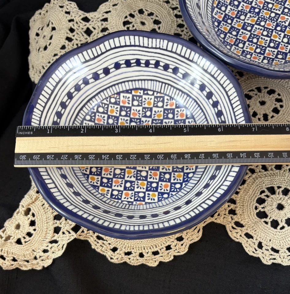 Juego de 2 cuencos de cereal ED on Air Polish azul melamina inspirados en cerámica polaca Foto 3 de 4