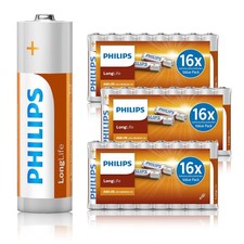 Philips AAA Longlife Batterien 48 Stück (3 Blister à 16 Stück) - Vorteilspack LR