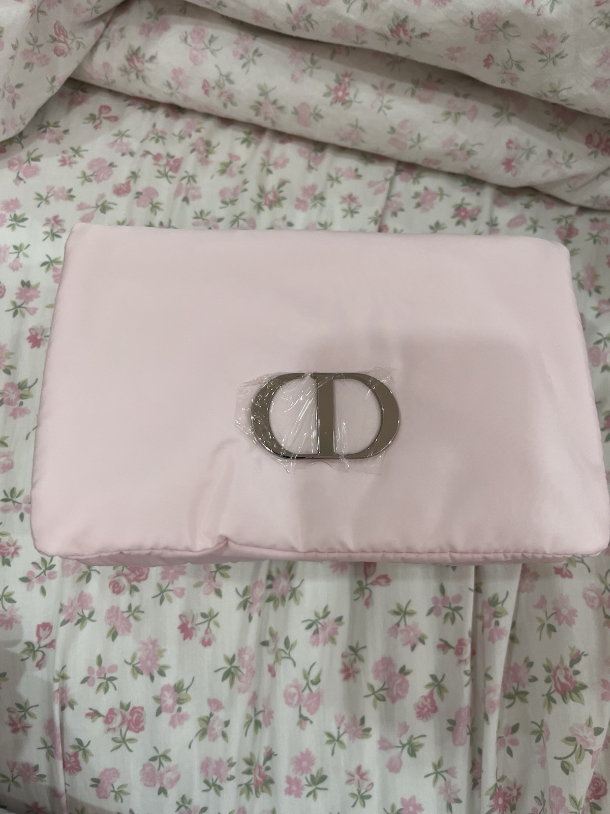 Dior Blush Pink Leather Shoulder Bag with Gold Hardware